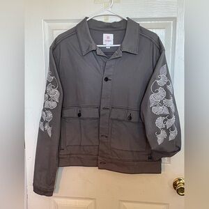 LuLaRoe Canvas Embellished Button Up Jacket XL